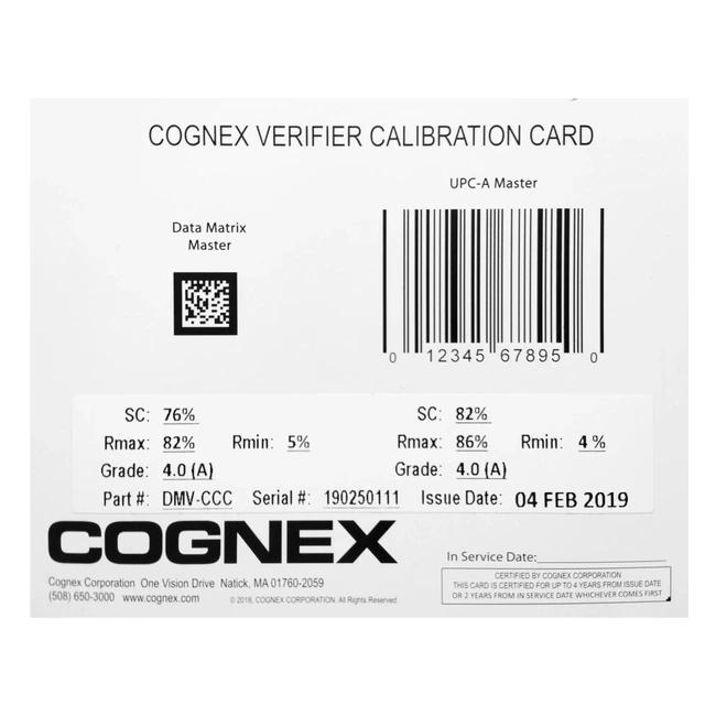 Produit Cartes d'étalonnage de précision pour une vérification optimale des codes de Cognex