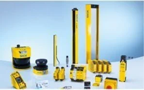 SICK products — Industrial safety equipment designed for harsh and abrasive environments.